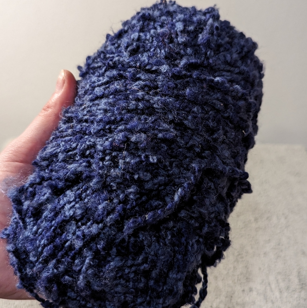 YARN Navy Blue Bernat Soft Boucle PARTIAL SKEIN DISCONTINUED